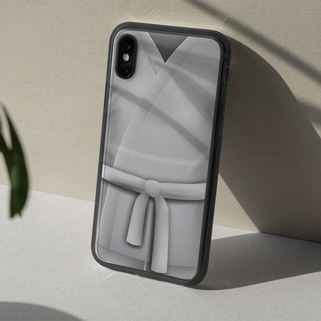 Gearhuman 3D White Karate Belt Phone Case ZK1706219 Glass Phone Case 