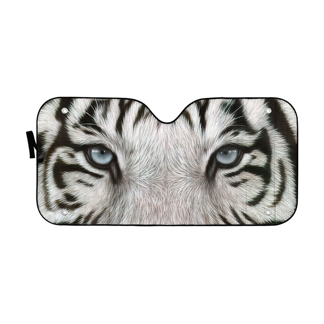 Gearhuman 3D White Tiger Eyes Car Sunshade ZK3006212 Auto Sunshade 57''x27.5'' 