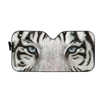 Gearhuman 3D White Tiger Eyes Car Sunshade