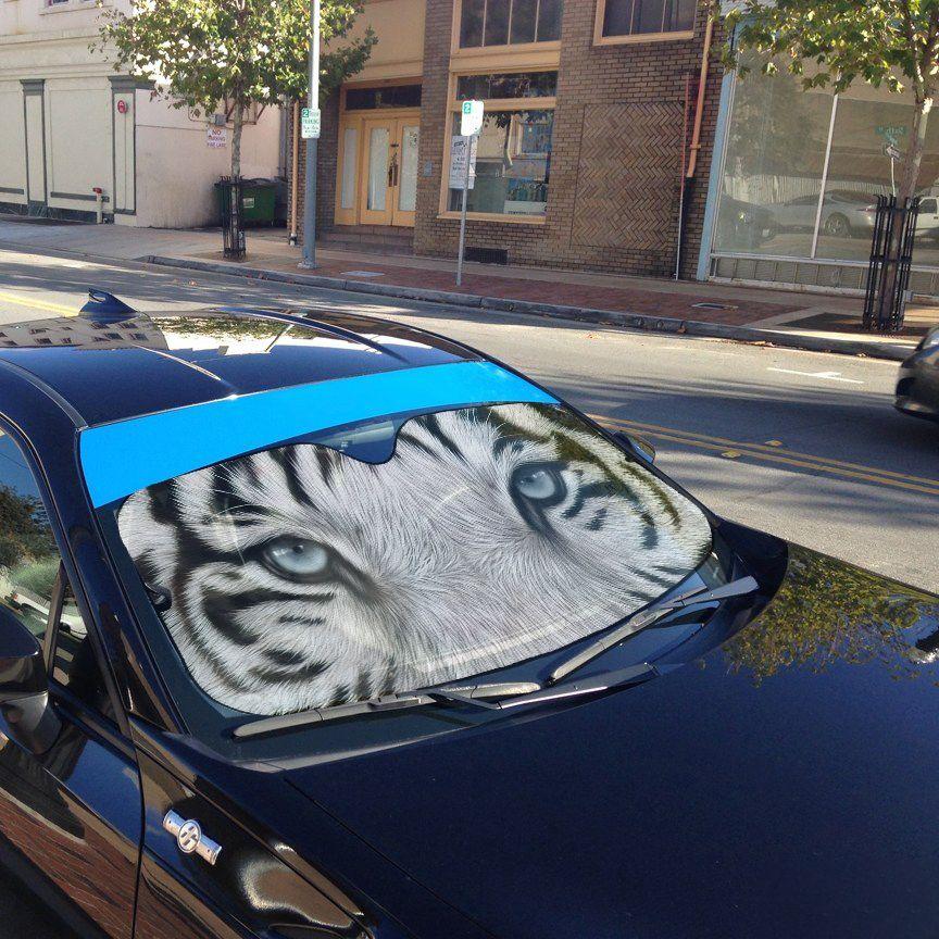 Gearhuman 3D White Tiger Eyes Car Sunshade ZK3006212 Auto Sunshade 