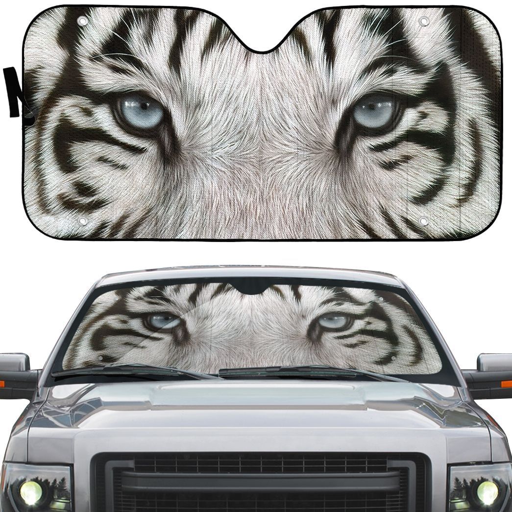 Gearhuman 3D White Tiger Eyes Car Sunshade ZK3006212 Auto Sunshade 