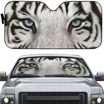 Gearhuman 3D White Tiger Eyes Car Sunshade