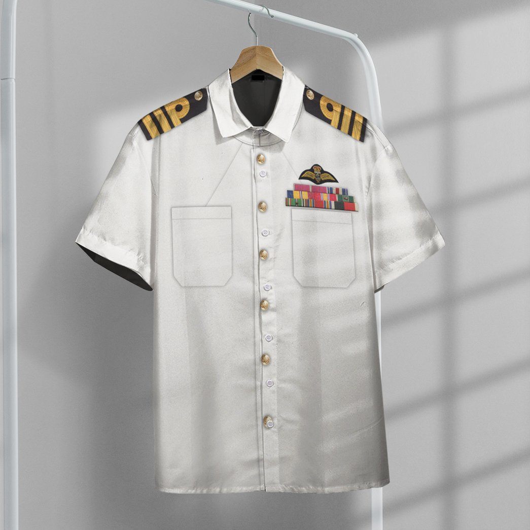 Gearhuman 3D White Uniforms Of The Royal Navy Custom Short Sleeve Shirt GV171115 Short Sleeve Shirt 