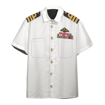 Gearhumans 3D White Uniforms Of The Royal Navy Custom Short Sleeve Shirt