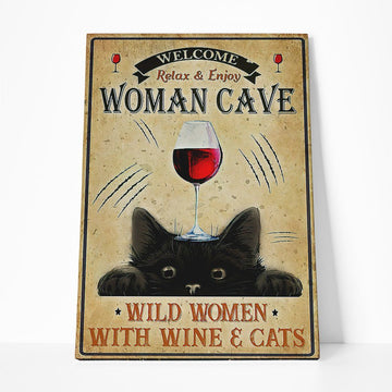 Gearhumans 3D Wild Women With Wine And Cats Canvas