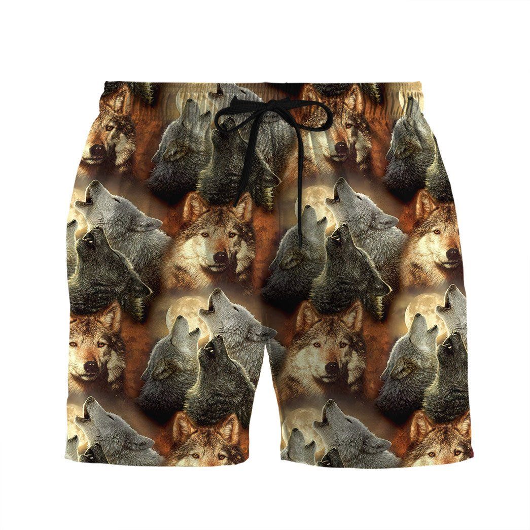 Gearhuman 3D Wolf Beach Short ZZ3105215 Men Shorts Beach Shorts / S 