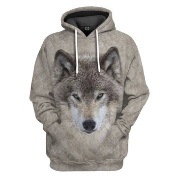 Gearhumans 3D Wolf Front And Back Tshirt Hoodie Apparel