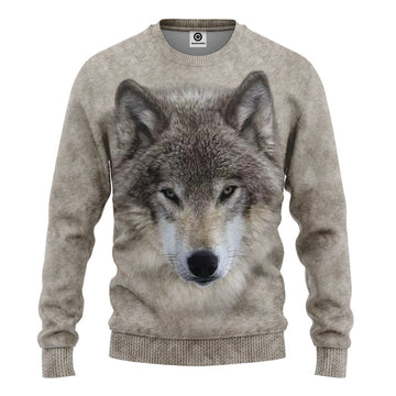 Gearhumans 3D Wolf Front And Back Tshirt Hoodie Apparel