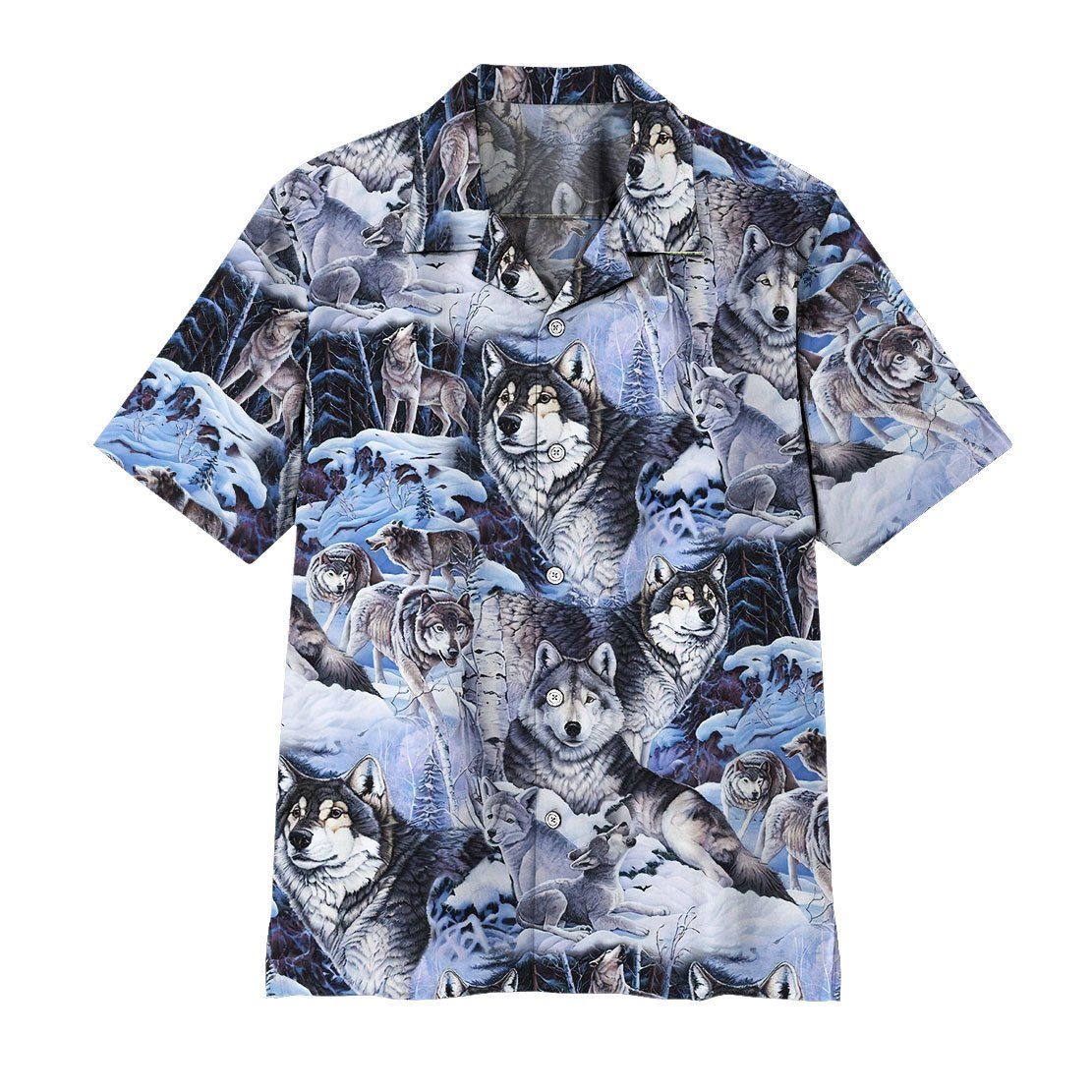 Gearhuman 3D Wolf Hawaii Shirt ZZ2705217 Hawai Shirt Short Sleeve Shirt S 