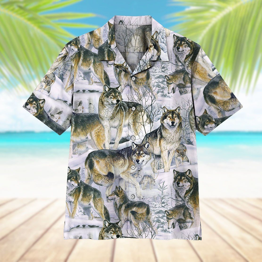 Gearhuman 3D Wolf Hawaii Shirt ZZ3105213 Hawai Shirt 