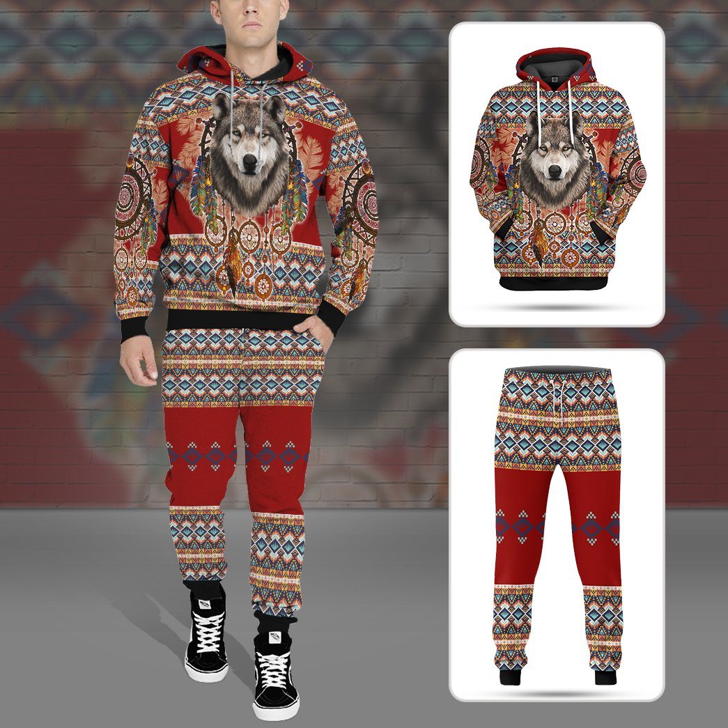 Gearhuman 3D Wolf Native American Sweatpants GB03034 Sweatpants