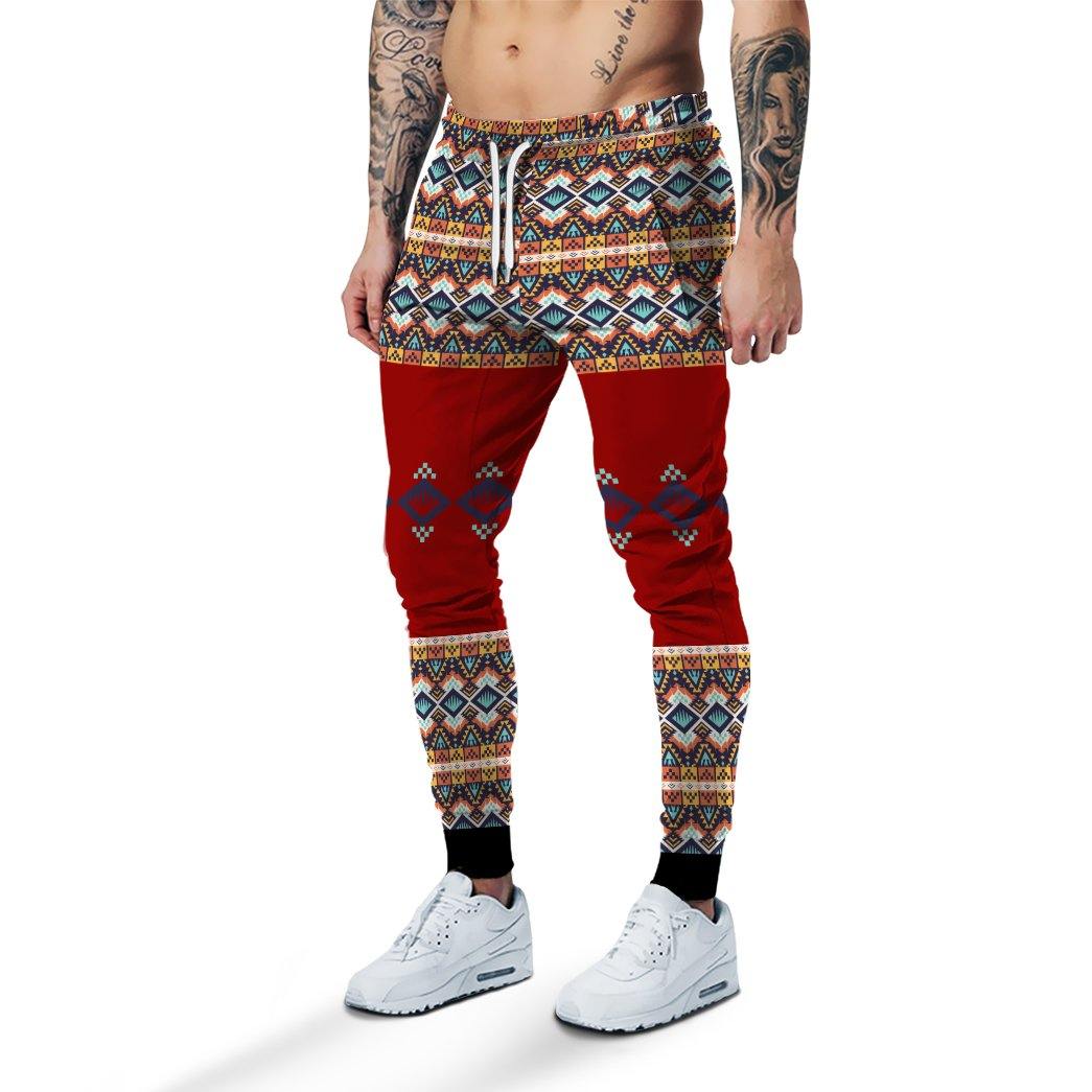 Gearhumans 3D Wolf Native American Sweatpants