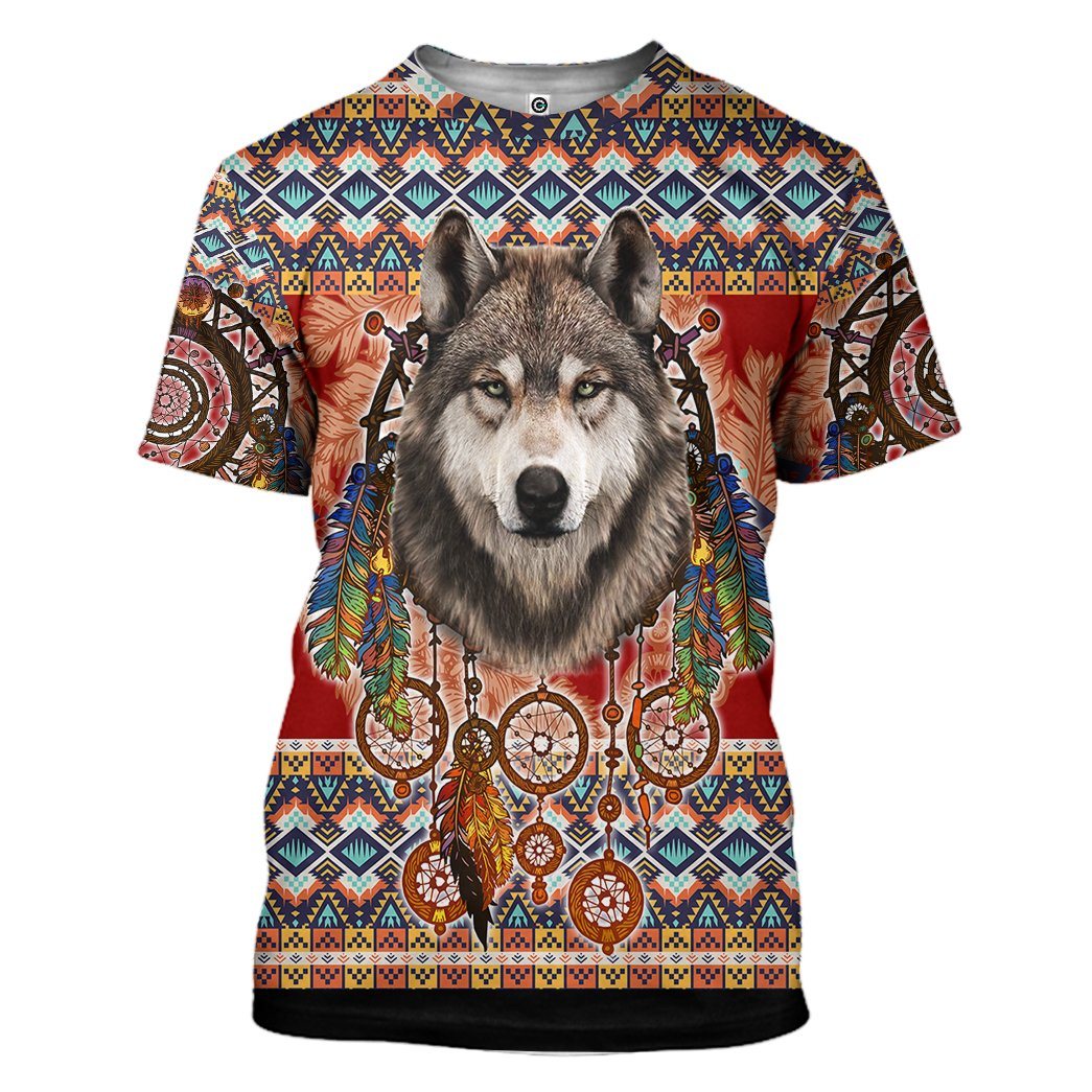 Gearhuman 3D Wolf Native American Tshirt Hoodie Apparel GB03033 3D Apparel T-Shirt S