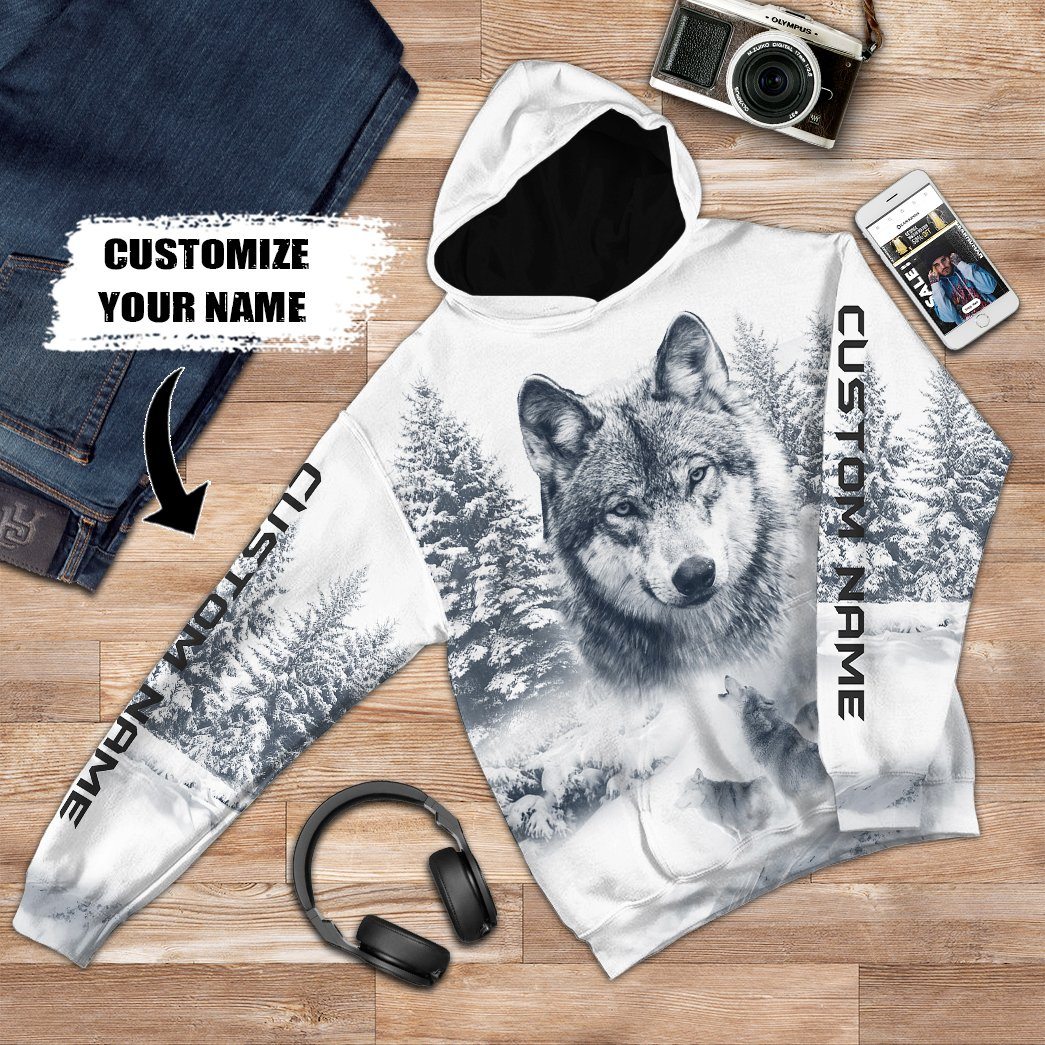 Snow wolf hoodie hotsell