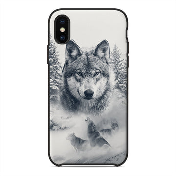 Gearhuman 3D Wolf Snow Phonecase GB11032 Glass Phone Case Iphone X