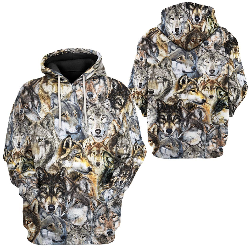 Gearhuman 3D Wolf Tshirt Hoodie Apparel GB24024 3D Apparel