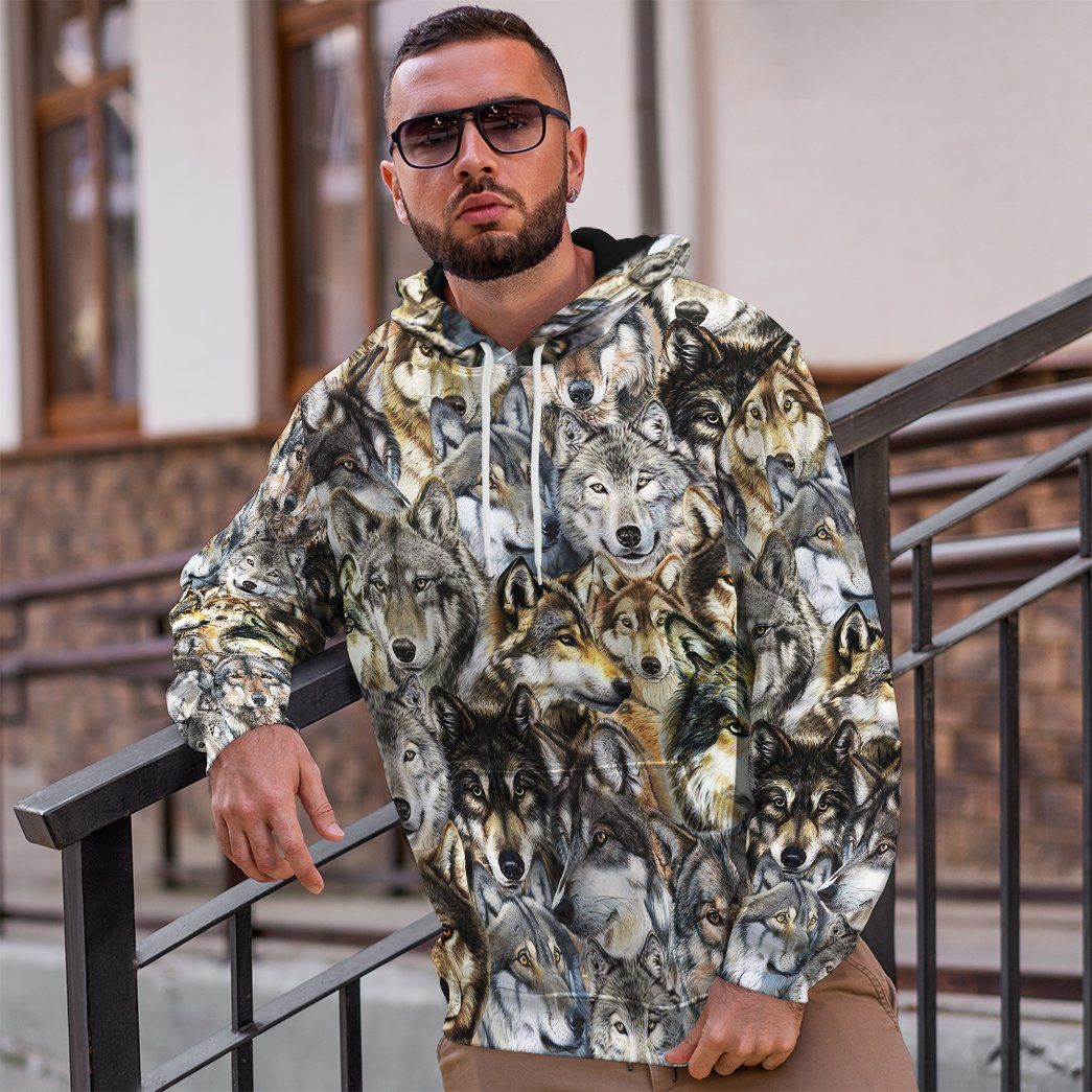 Gearhuman 3D Wolf Tshirt Hoodie Apparel GB24024 3D Apparel