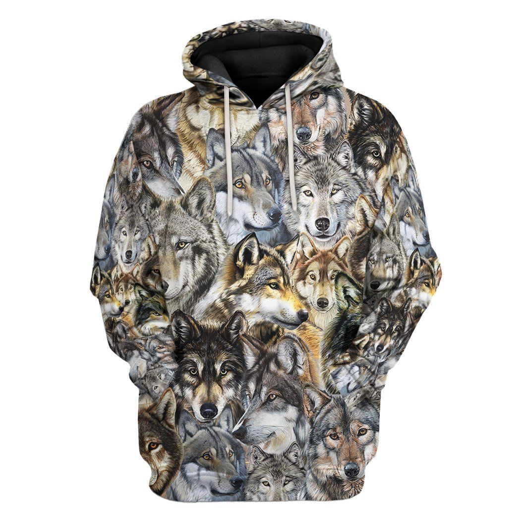 Gearhuman 3D Wolf Tshirt Hoodie Apparel GB24024 3D Apparel Hoodie S