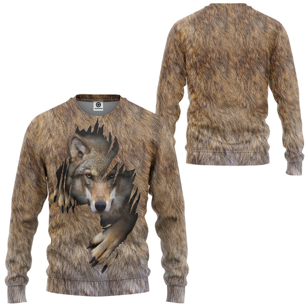 Gearhuman 3D Wolf Tshirt Hoodie Apparel GV09034 3D Apparel