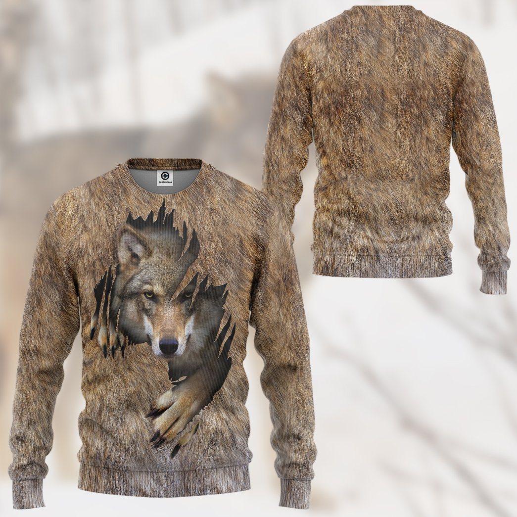 Gearhuman 3D Wolf Tshirt Hoodie Apparel GV09034 3D Apparel