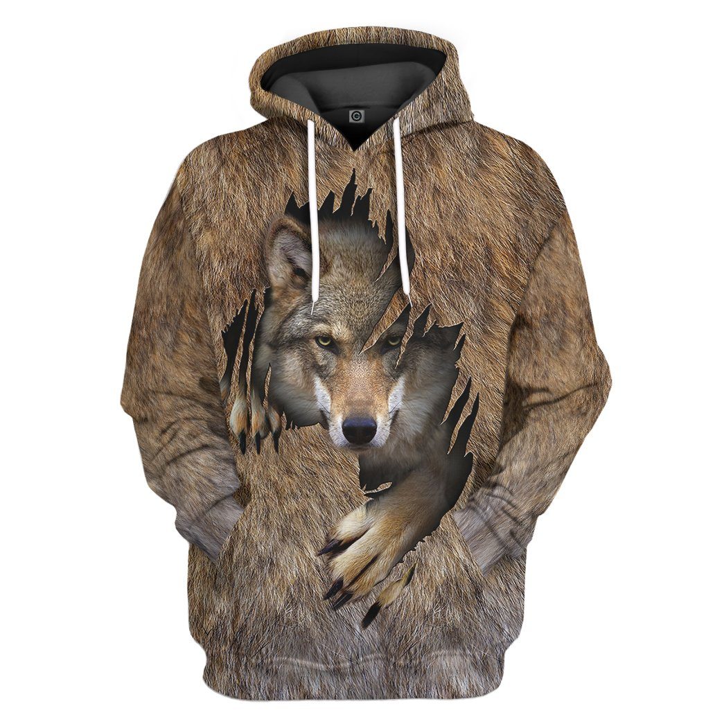 Gearhuman 3D Wolf Tshirt Hoodie Apparel GV09034 3D Apparel Hoodie S