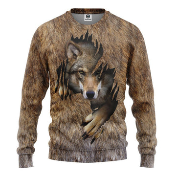 Gearhumans 3D Wolf Tshirt Hoodie Apparel