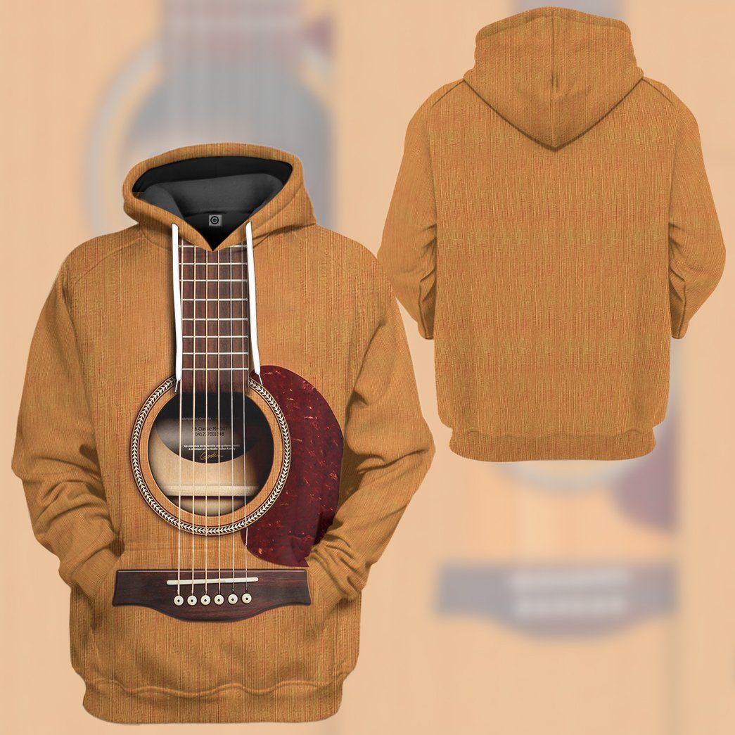 GearHuman 3D Wooden Guitar Custom Hoodies GR12011 3D Apparel 