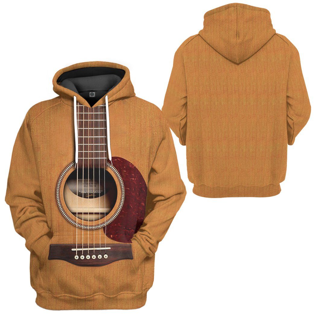 GearHuman 3D Wooden Guitar Custom Hoodies GR12011 3D Apparel 