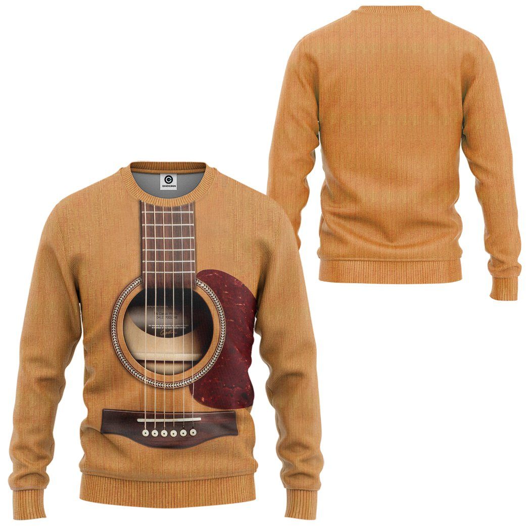 GearHuman 3D Wooden Guitar Custom Hoodies GR12011 3D Apparel 