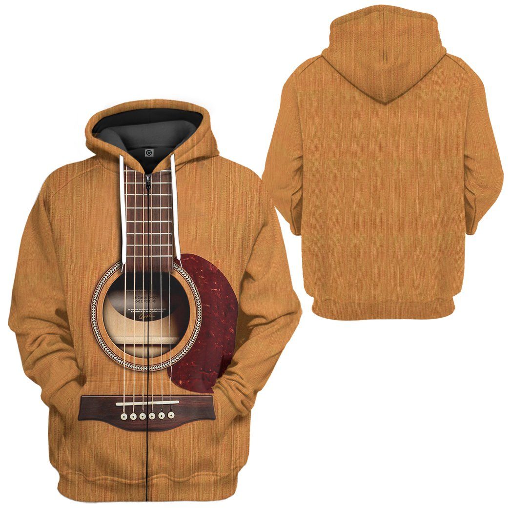 GearHuman 3D Wooden Guitar Custom Hoodies GR12011 3D Apparel 