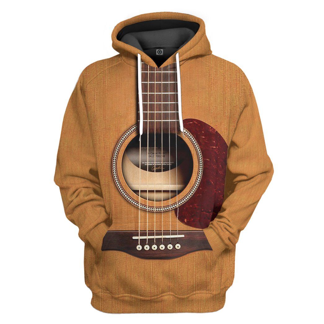 GearHuman 3D Wooden Guitar Custom Hoodies GR12011 3D Apparel Hoodie S 