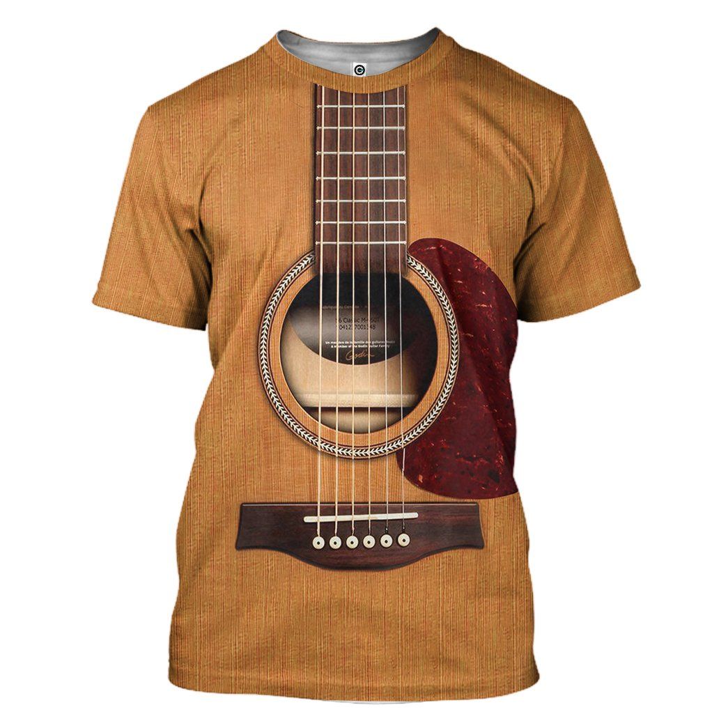 GearHuman 3D Wooden Guitar Custom Hoodies GR12011 3D Apparel T-Shirt S 