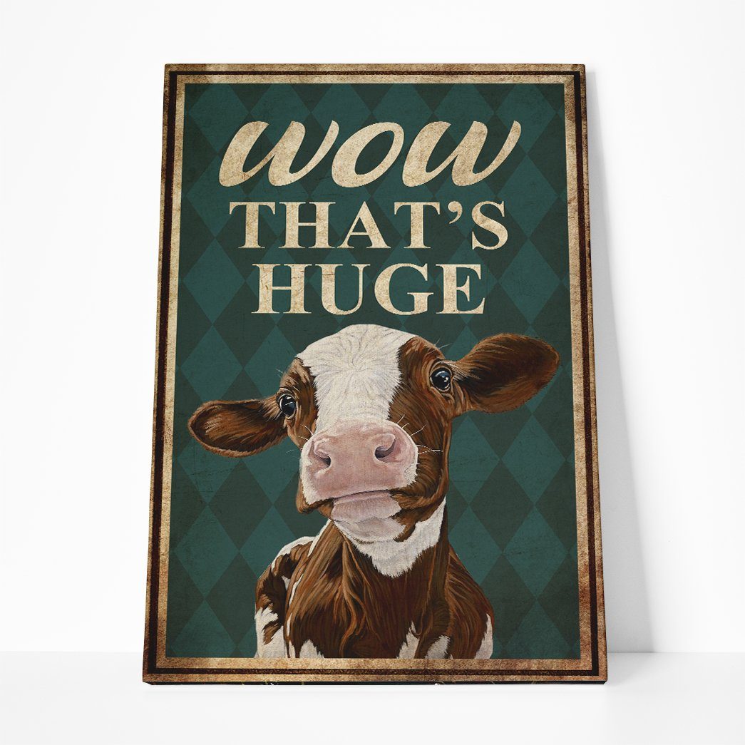 Gearhuman 3D Wow Thats Huge Cow Canvas GB10033 Canvas 1 Piece Non Frame M