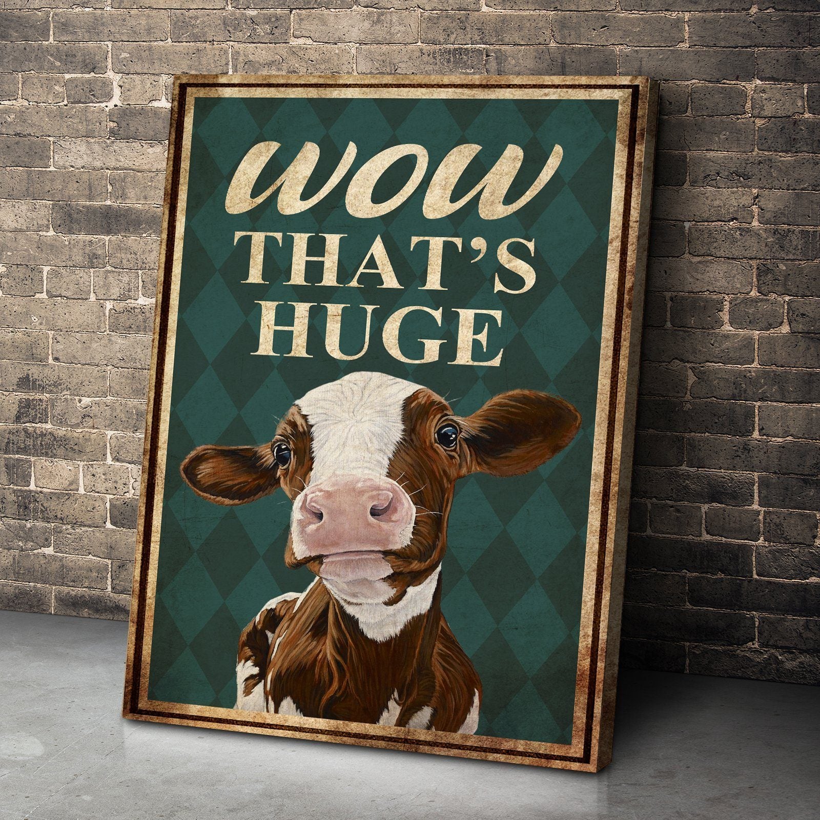 Gearhuman 3D Wow Thats Huge Cow Canvas GB10033 Canvas