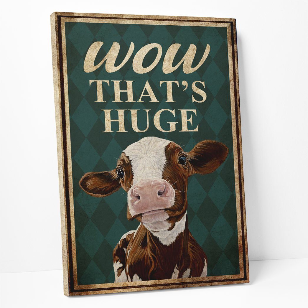 Gearhuman 3D Wow Thats Huge Cow Canvas GB10033 Canvas