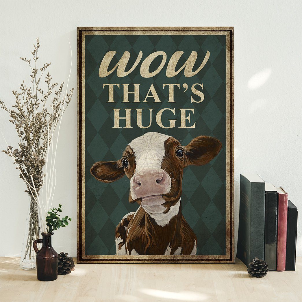 Gearhuman 3D Wow Thats Huge Cow Canvas GB10033 Canvas