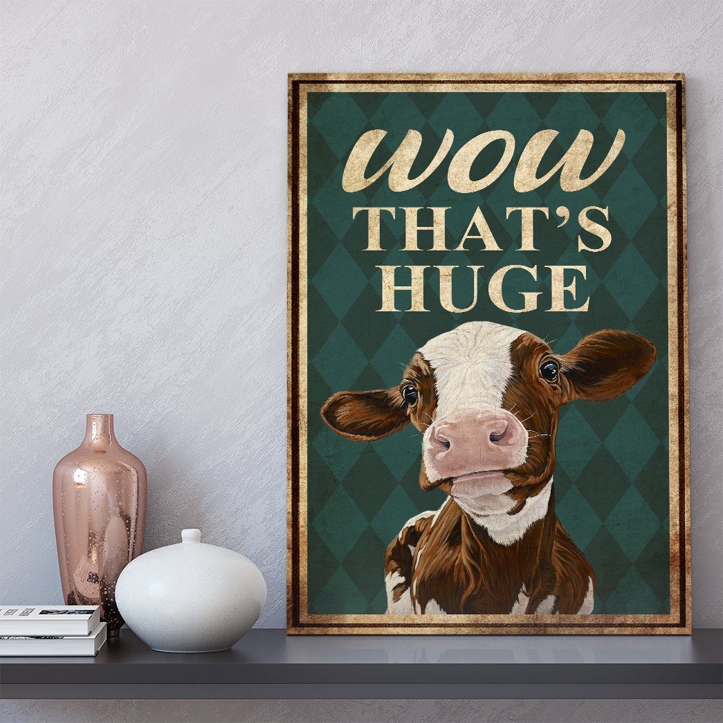 Gearhuman 3D Wow Thats Huge Cow Canvas GB10033 Canvas