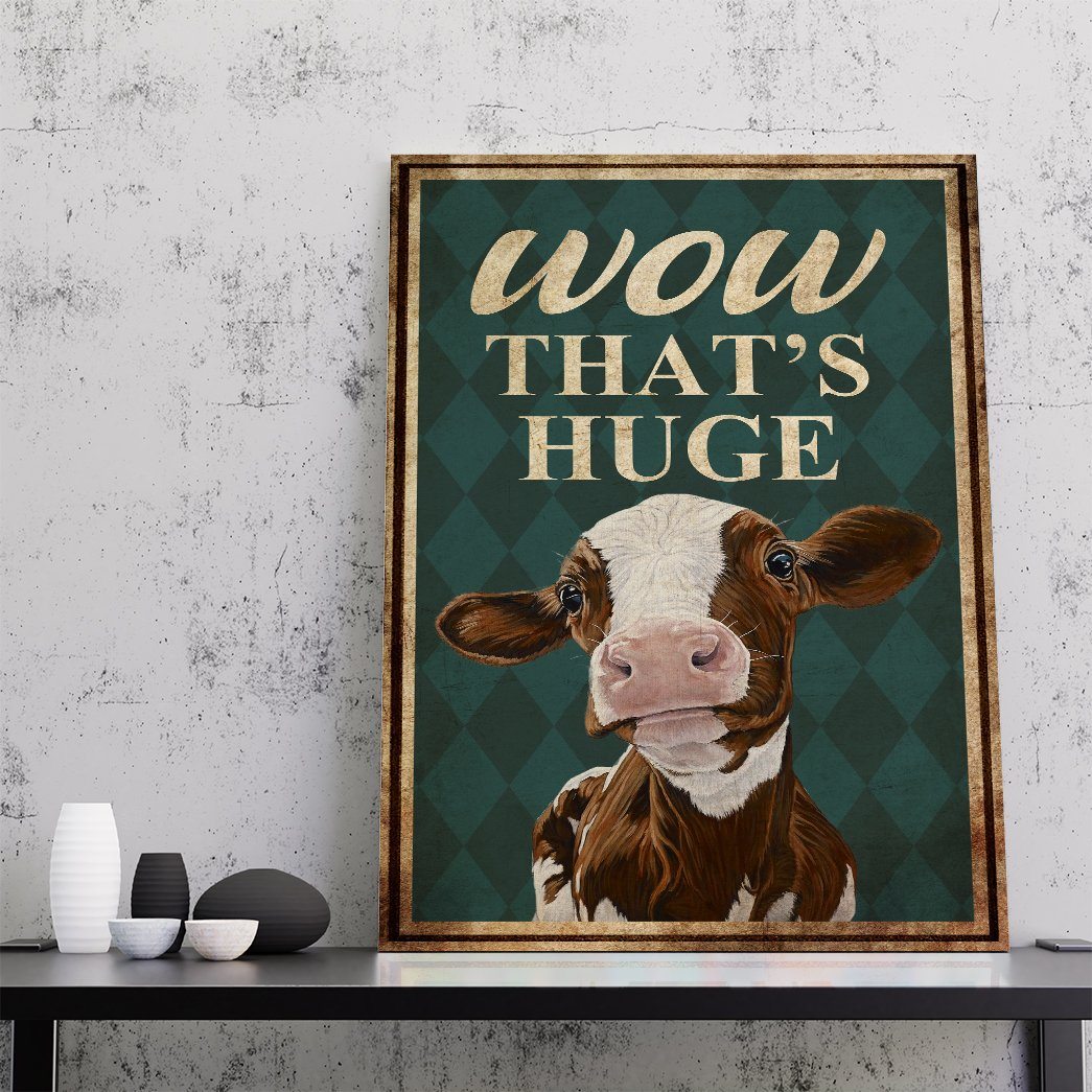 Gearhuman 3D Wow Thats Huge Cow Canvas GB10033 Canvas