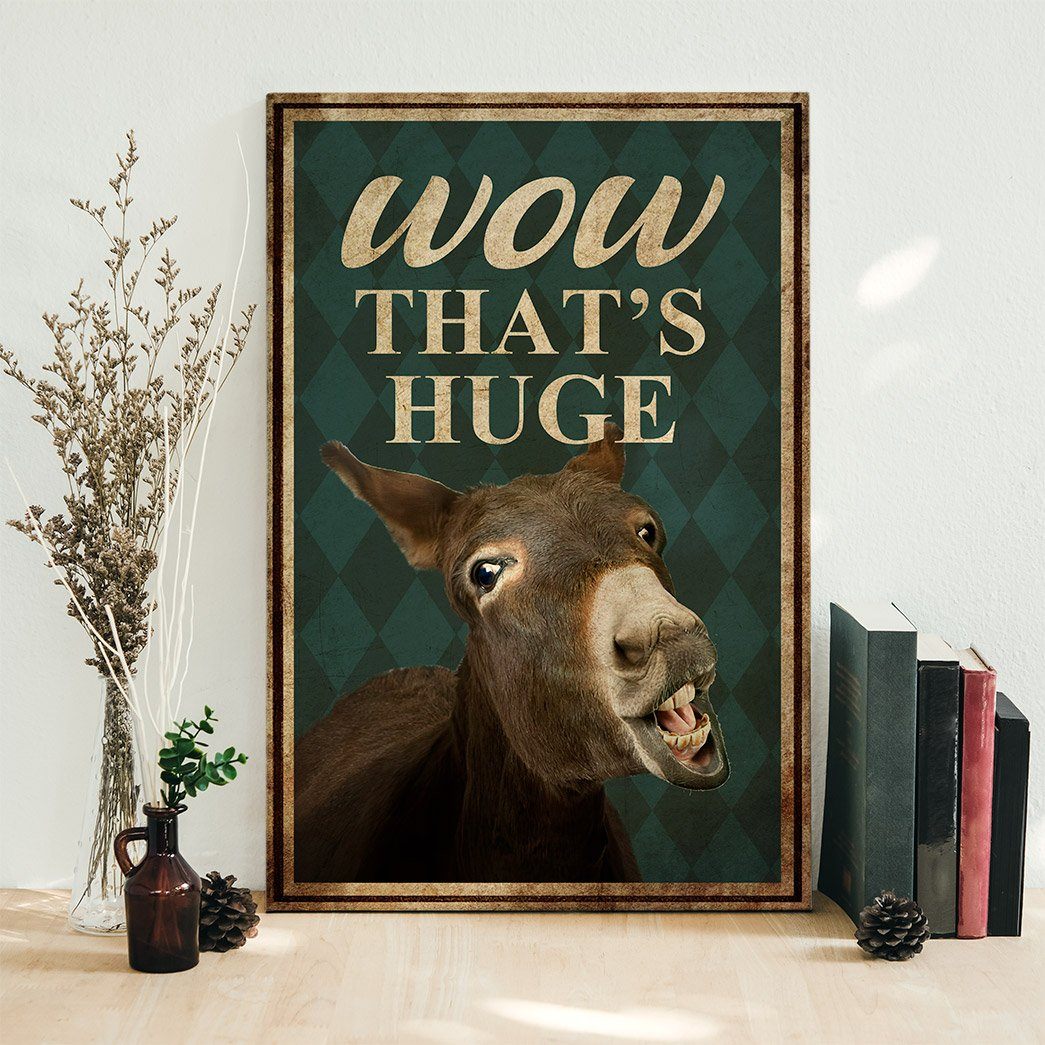 Gearhuman 3D Wow Thats Huge Donkey Canvas GB10034 Canvas