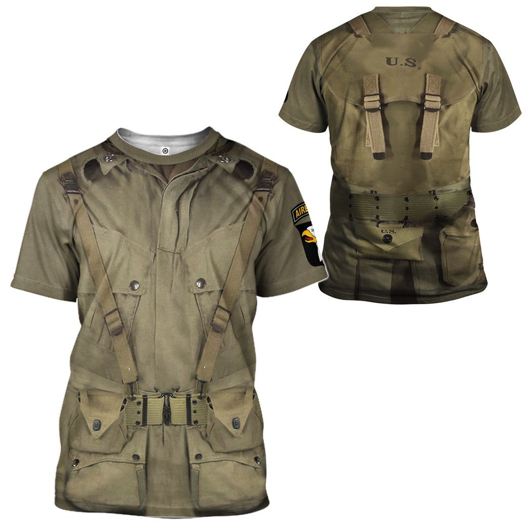 Gearhuman 3D WW2 Paratroopers Custom Tshirt Hoodie Appreal CK19115 3D Apparel 