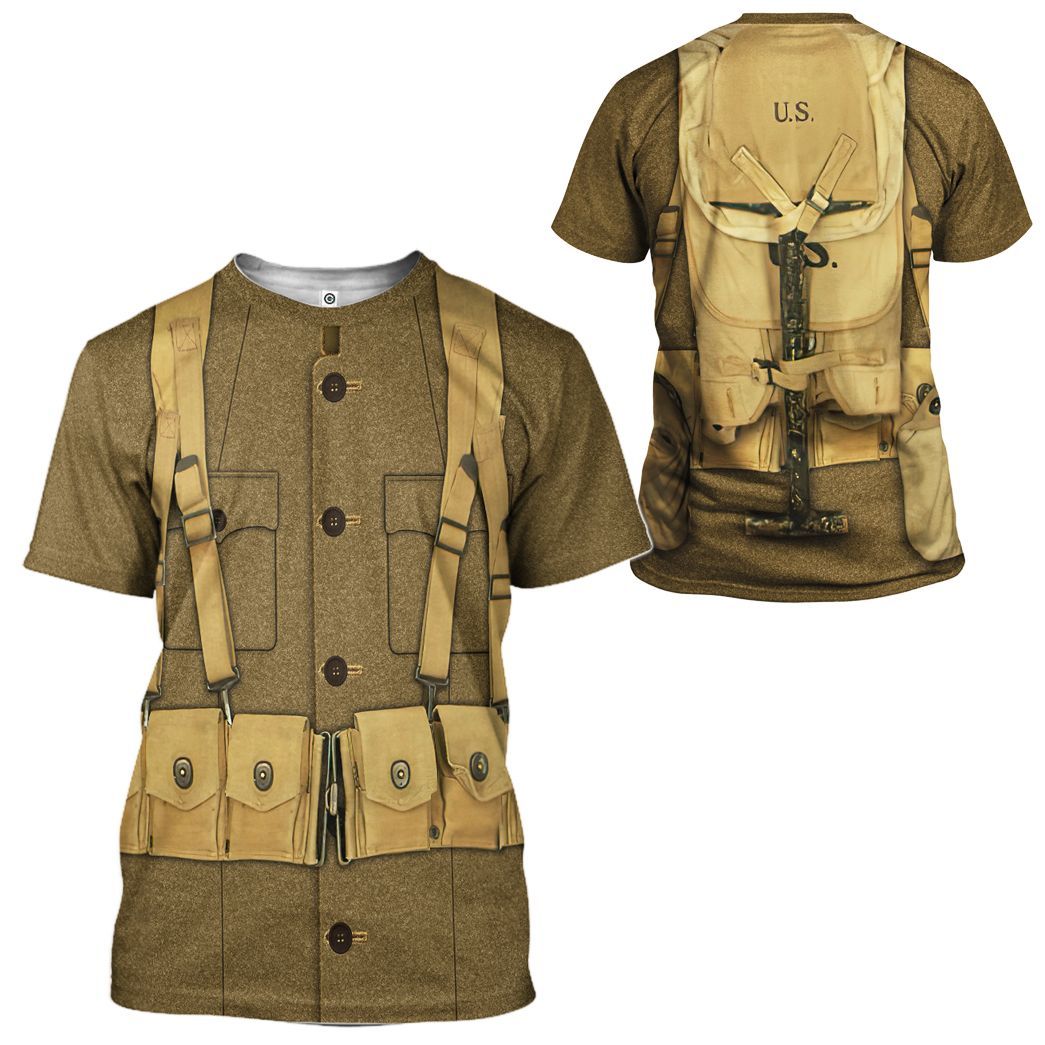 Gearhuman 3D WWI Soldier Custom Tshirt Hoodie Appreal CK19112 3D Apparel 