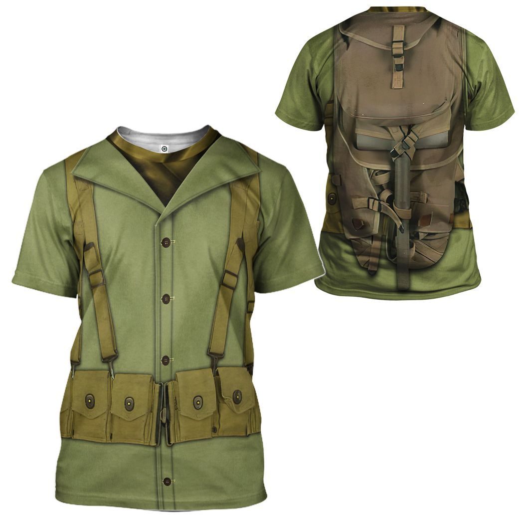 Gearhuman 3D WWII Soldier Custom Tshirt Hoodie Appreal CK19114 3D Apparel 