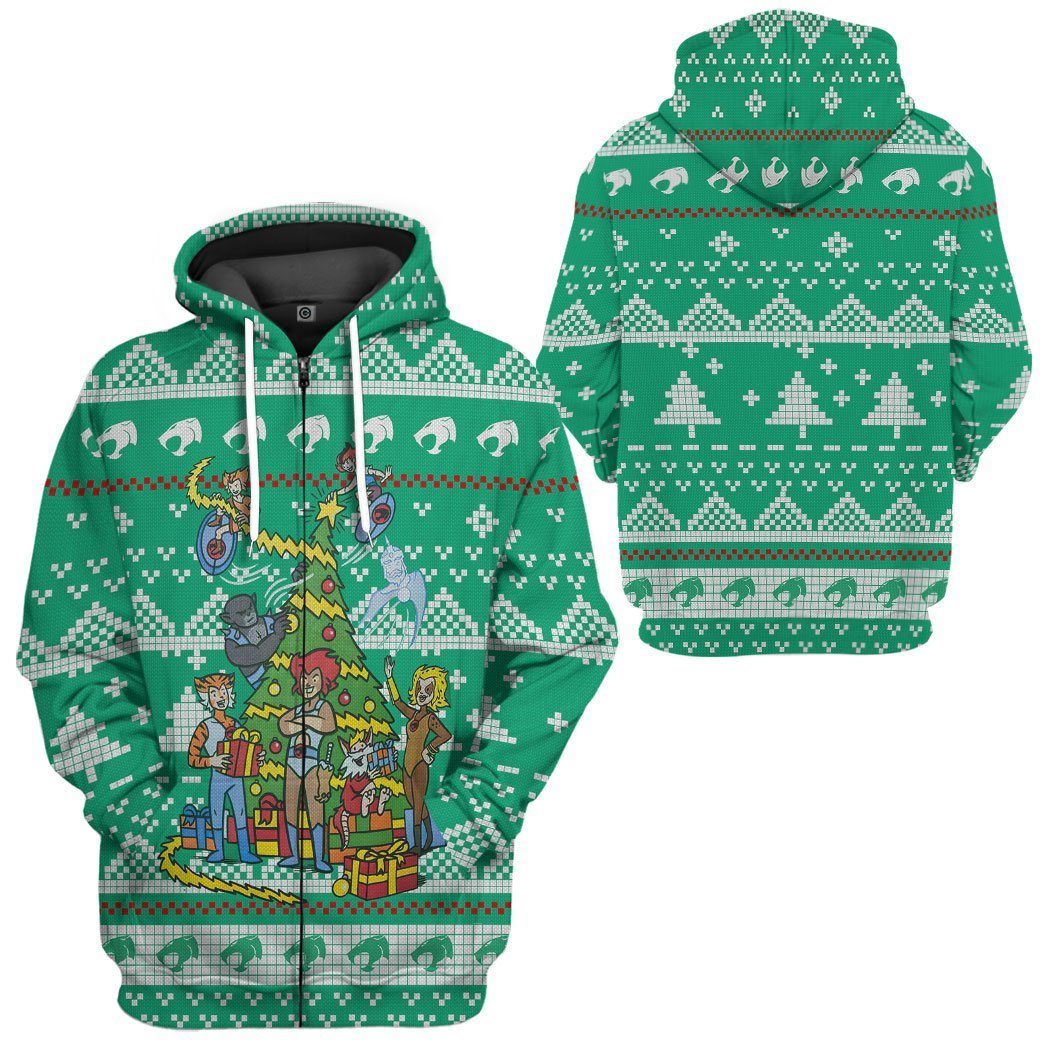 Gearhuman 3D Xmas Thundercats Ugly Christmas Sweater Custom Tshirt Hoodie Apparel GV30103 3D Apparel 