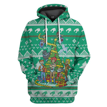 Gearhuman 3D Xmas Thundercats Ugly Christmas Sweater Custom Tshirt Hoodie Apparel GV30103 3D Apparel Hoodie S 