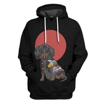 Gearhumans 3D Yakuza Dachshund Custom Hoodie Apparel