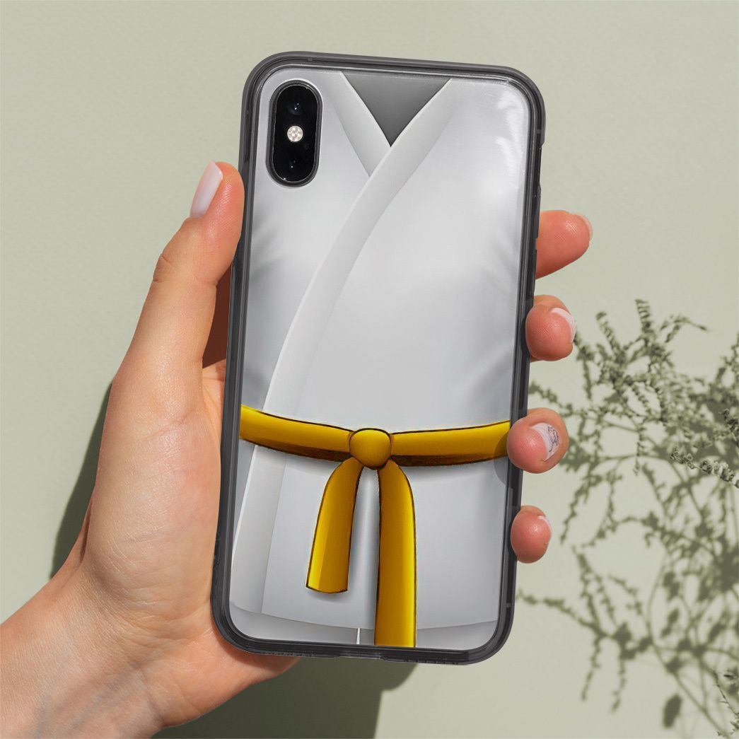 Gearhuman 3D Yellow Karate Belt Phone Case ZK1706218 Glass Phone Case 