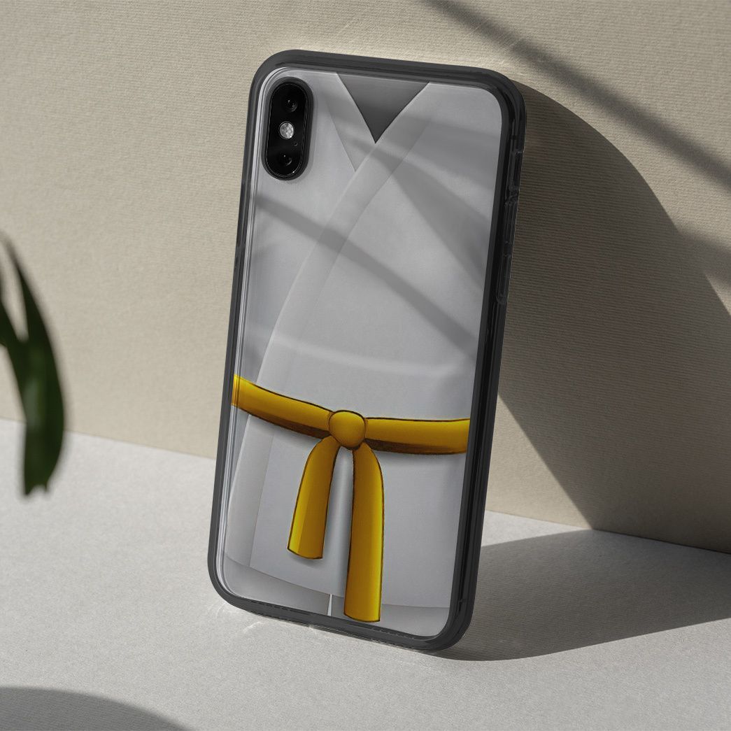 Gearhuman 3D Yellow Karate Belt Phone Case ZK1706218 Glass Phone Case 