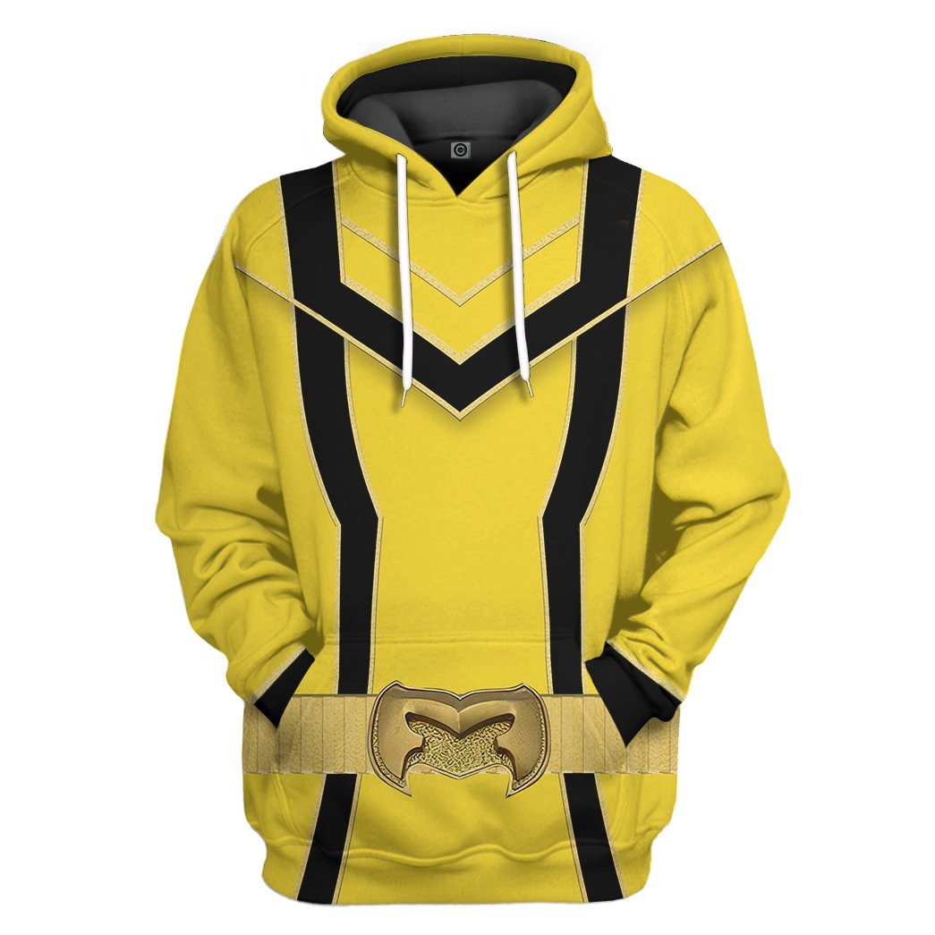 Gearhuman 3D Yellow Power Rangers Mystic Force Tshirt Hoodie Apparel GB130112 3D Apparel Hoodie S 