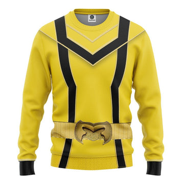 Gearhuman 3D Yellow Power Rangers Mystic Force Tshirt Hoodie Apparel GB130112 3D Apparel Long Sleeve S 