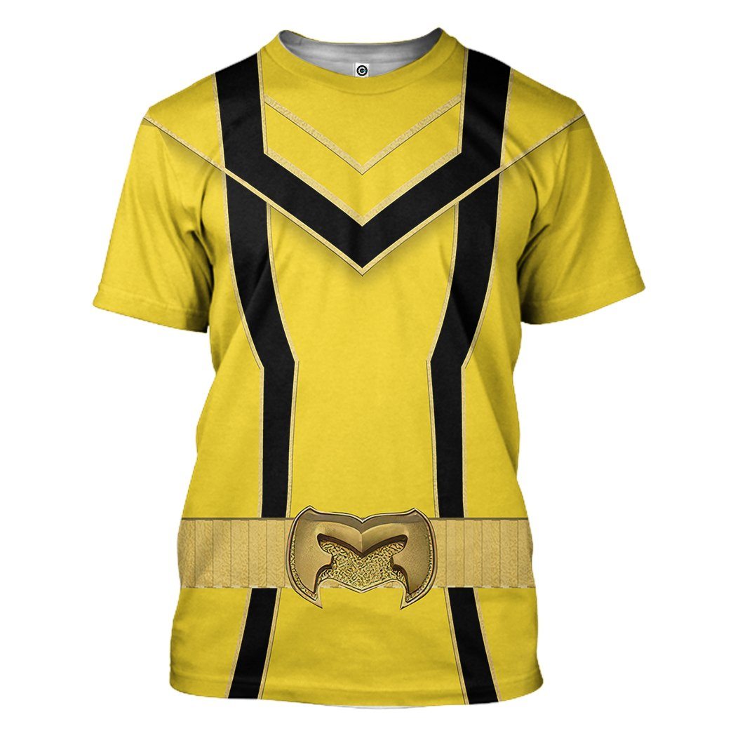 Gearhuman 3D Yellow Power Rangers Mystic Force Tshirt Hoodie Apparel GB130112 3D Apparel T-Shirt S 
